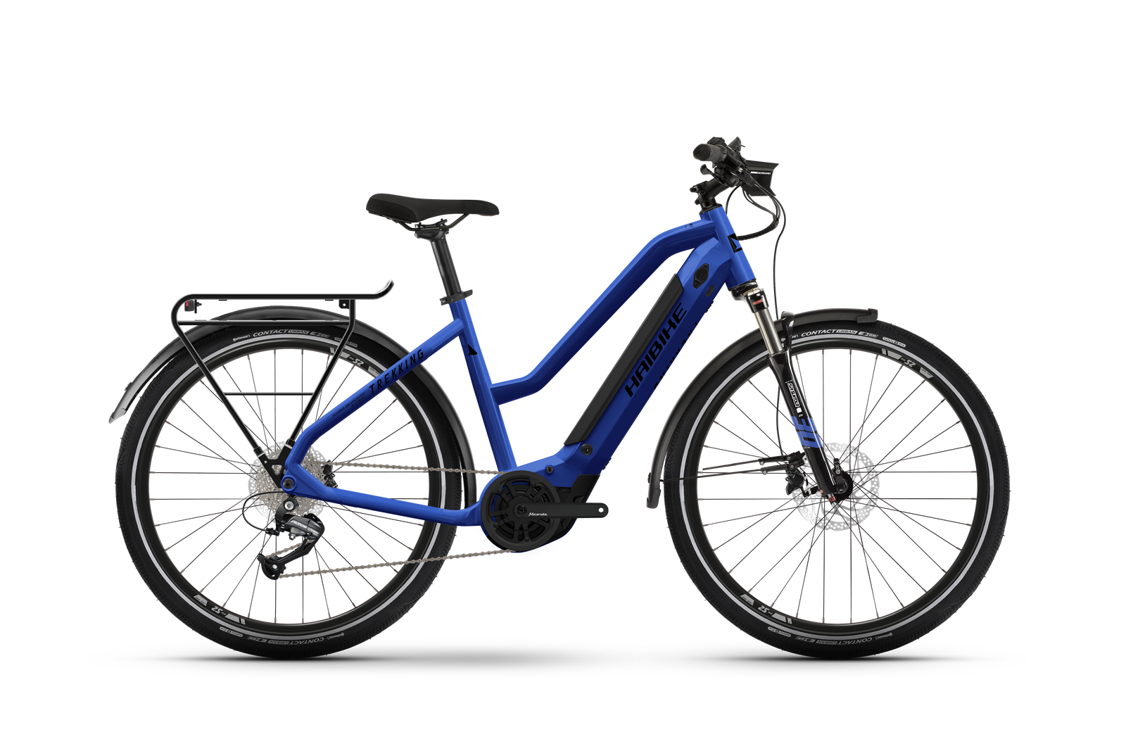 Haibike Trekking 4 Mid 500Wh XL (56 cm) Blå Elcykel - Hybrid Elcykel