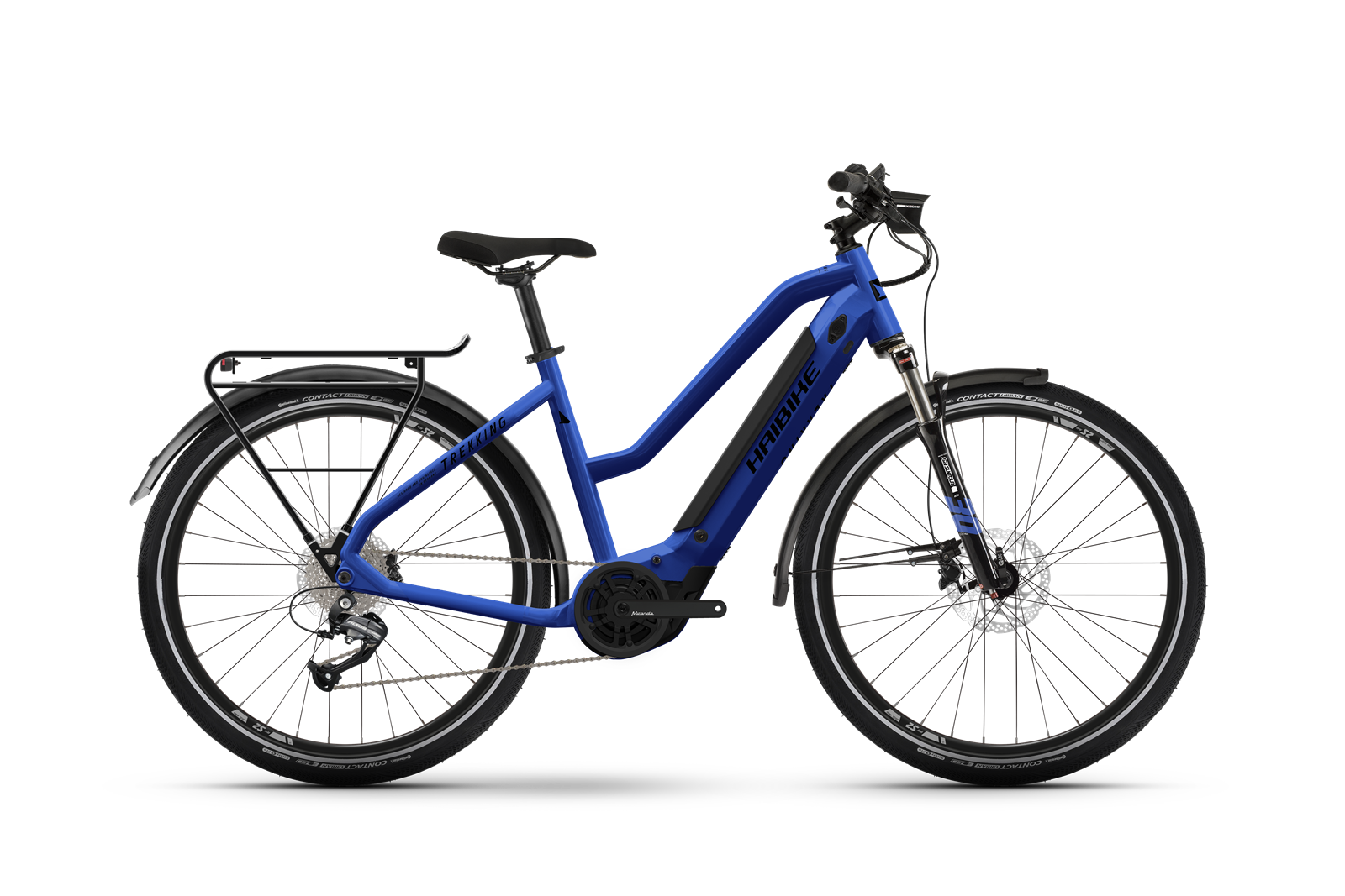 Haibike Trekking 4 Mid 500Wh M (48 cm) Blå Elcykel - Hybrid Elcykel